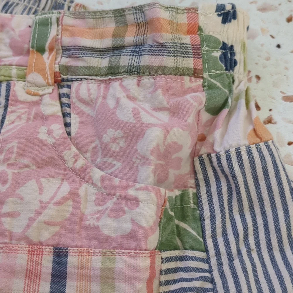 Gymboree | Cotton Madras Shorts- Stitched Patchwork | 18-24 M